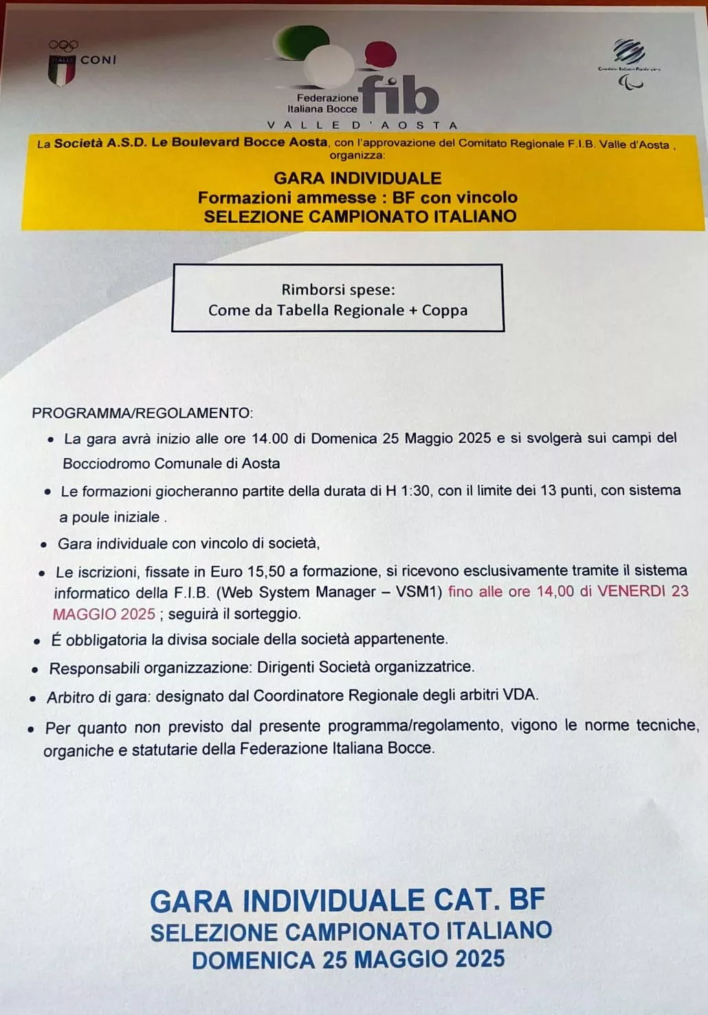 Bocce volo femminile