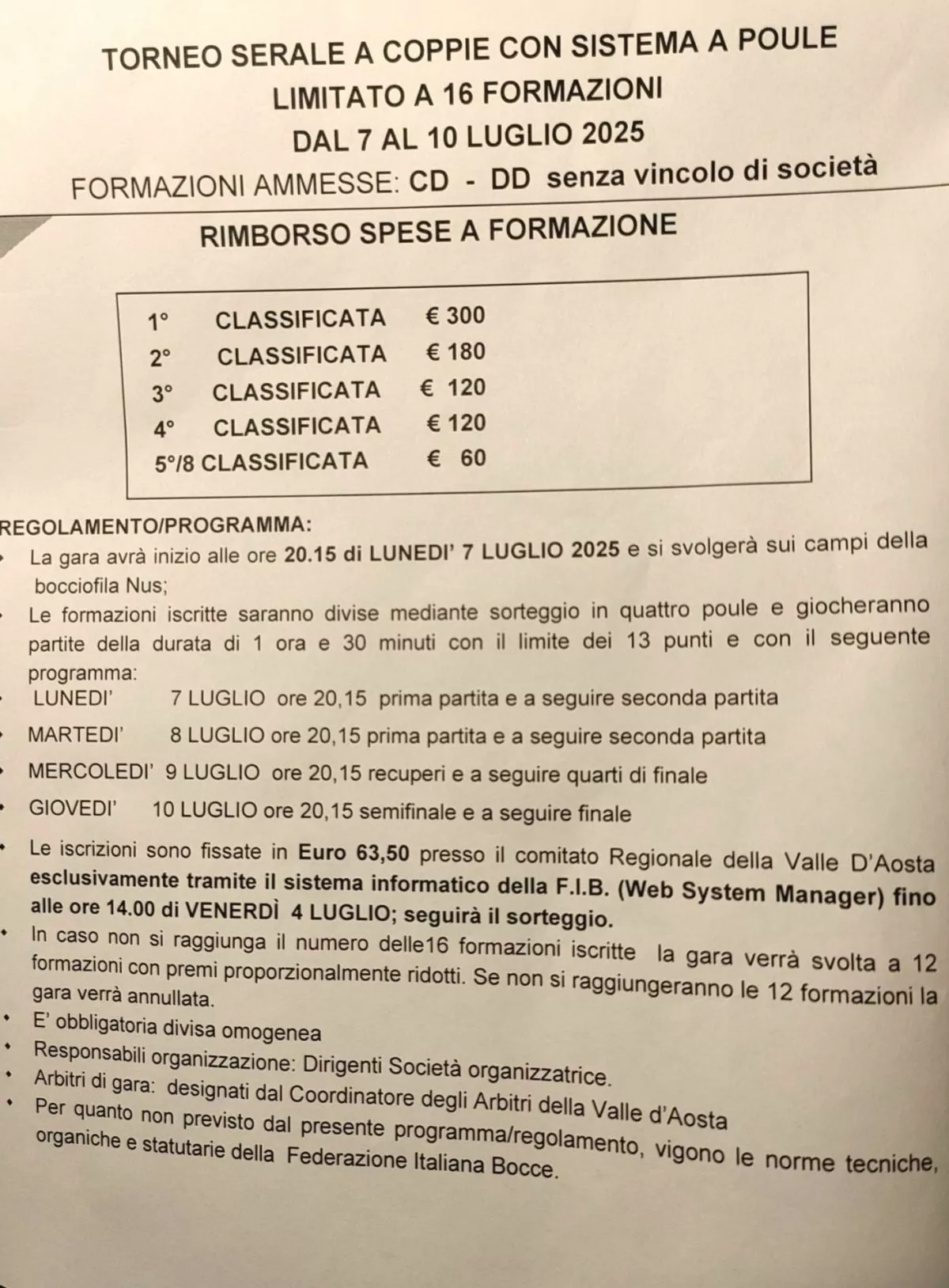 Torneo Serale Nus